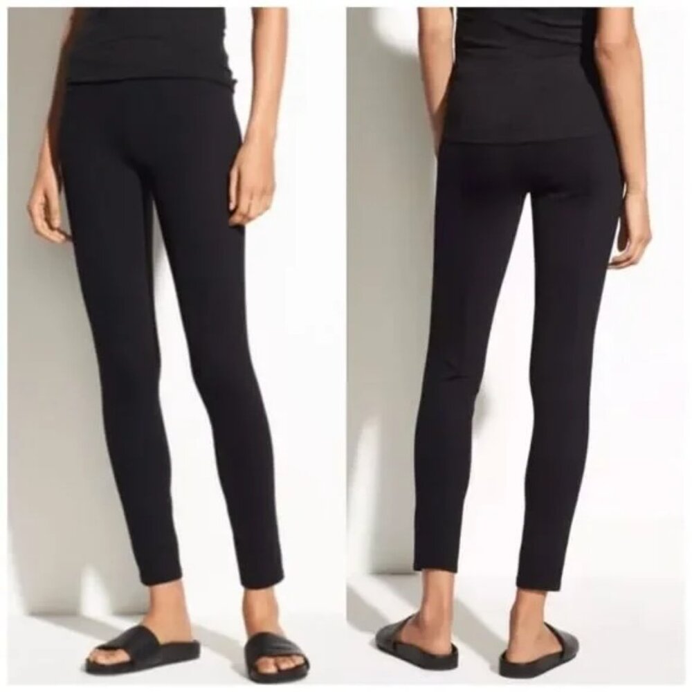 Vince Black Leggings Stretch Ankle Stretch Pull on Pants L (fits M)